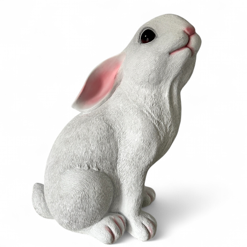 Hase sitzend, weiss, H53 cm